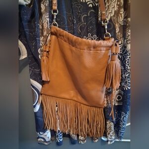 Rebecca Minkoff Brown Leather Fringe Shoulder Bag